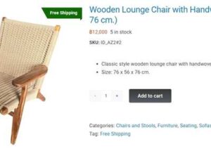 Minimalist Lounge Chair / Armchair with Woven Kraft Paper Cord Backrest (2)