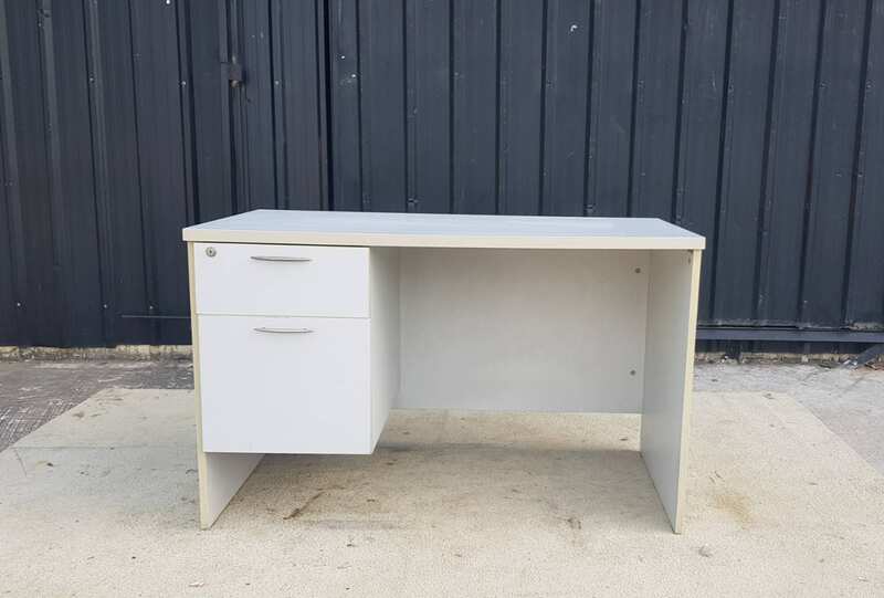 White 2-drawer desk, TAIYO brand