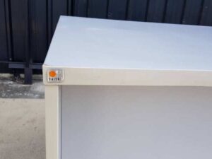 2-drawer desk, gray MDF frame, 135 cm wide