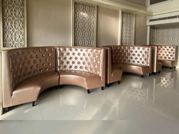 Curved leather sofa, lounge sofa, restaurant nightclub sofa_GFOTGN8L2A_5J33NAUOHJ