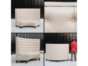 Curved leather sofa, lounge sofa, restaurant nightclub sofa_GFOTGN8L2A_5J33NAUOHJ