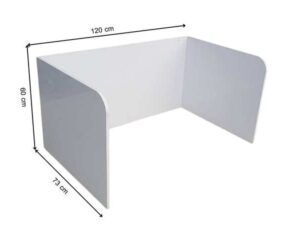 White desk partition