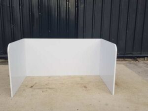 White desk partition