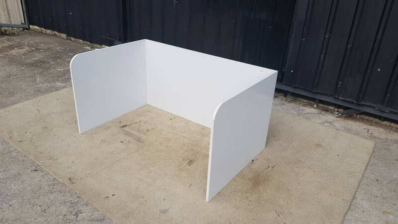 White desk partition