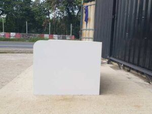 White desk partition