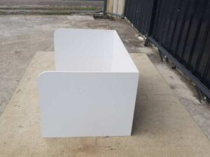 White desk partition