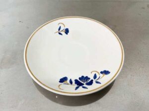 Set of 4 coffee cups, floral pattern, blue