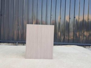 Wooden document rack, wooden shelf with 2 compartments and 1 drawer, gray color.