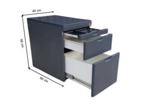 Dark Grey Mobile 3-Drawer Cabinet