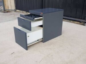 Dark Grey Mobile 3-Drawer Cabinet