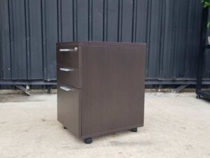 Mobile File Cabinet, 3 Drawers, Dark Brown