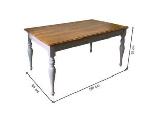 6-seat dining table set, wooden top, chairs, fabric cushions, cream color, Jelly Beans brand