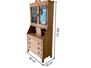 Wooden cabinet with 3 drawers and 2 doors, vintage style