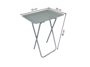 Folding table, multi-purpose table, plastic tray, steel legs