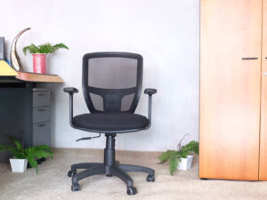 office chair Black mesh back fabric cushioned chair_6UCWTSMM86