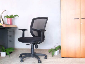 office chair Black mesh back fabric cushioned chair_6UCWTSMM86