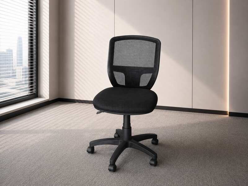office chair Black mesh back fabric cushioned chair_6UCWTSMM86