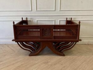 Wooden elephant saddle chair, carved, 140 cm wide
