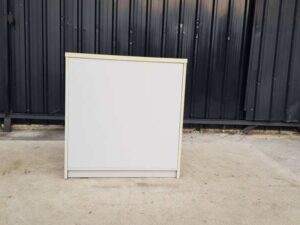 Two-door filing cabinet, wooden frame, white