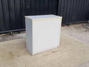 Two-door filing cabinet, wooden frame, white