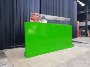 Green wooden partition