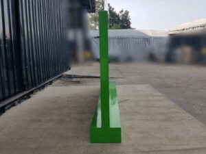 Green wooden partition
