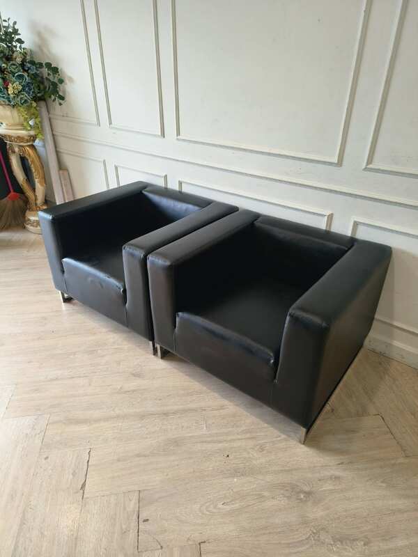 Modern Black Leather Armchair with Metal Legs, 1-Seater_72EPV1W79O