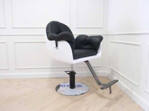 beauty salon chairs Makeup shop chair, leather seat, steel frame, white-black, new item._7AT5I2VWVN