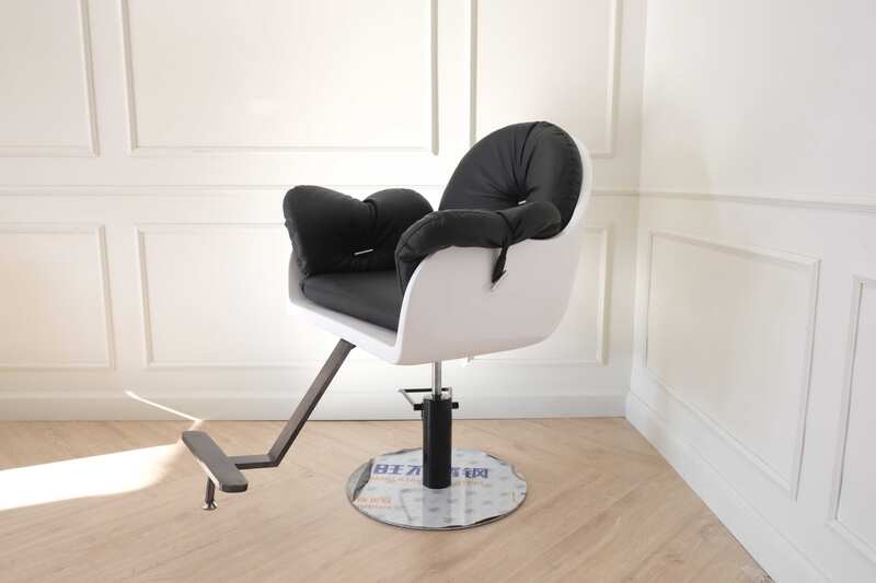 beauty salon chairs Makeup shop chair, leather seat, steel frame, white-black, new item._7AT5I2VWVN
