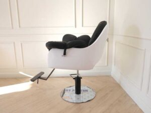 beauty salon chairs Makeup shop chair, leather seat, steel frame, white-black, new item._7AT5I2VWVN
