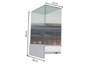 Glass display case, 49 cm wide