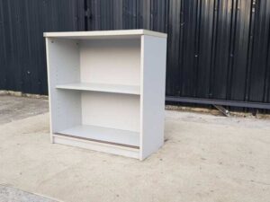 2-Compartment Shelf, Gray Wooden Frame, TAIYO Brand