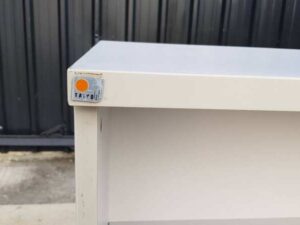 2-Compartment Shelf, Gray Wooden Frame, TAIYO Brand