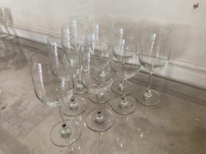 Clear wine glass with a long stem, IKEA brand, Storsint model.