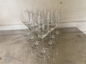 Clear wine glass with a long stem, IKEA brand, Storsint model.