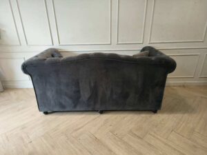 Chesterfield Velvet Sofa Bed, Dark Grey