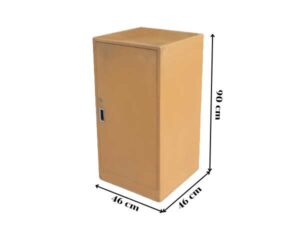 Wooden cabinet, 1 door, orange color (tall), wooden document cabinet with wheels_7U24C2U5E2