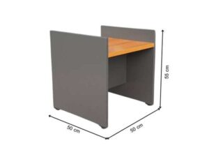 Side table, dark gray MDF frame