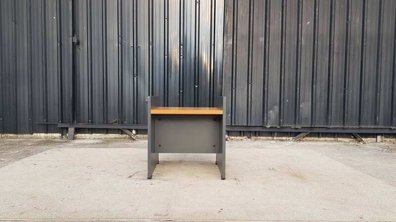 Side table, dark gray MDF frame
