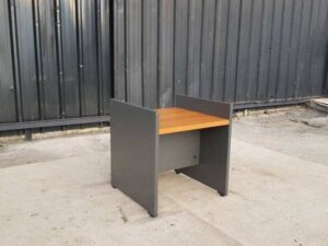 Side table, dark gray MDF frame