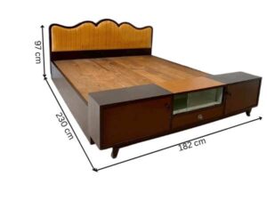 6 foot wooden bed, 2 doors, 1 drawer