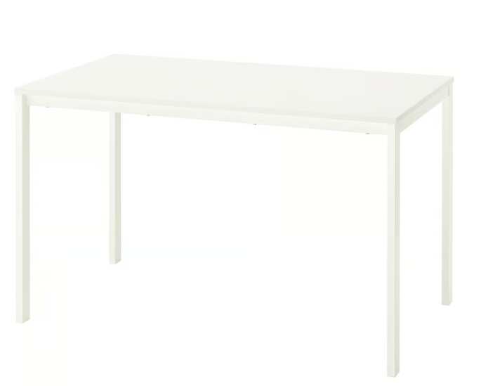 IKEA VIHALS Dining Table, White Steel Legs (5)