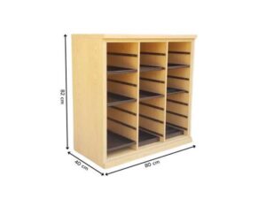 Wooden shelving unit with tray, brown color._88EKPPZP7E