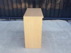 Wooden shelving unit with tray, brown color._88EKPPZP7E