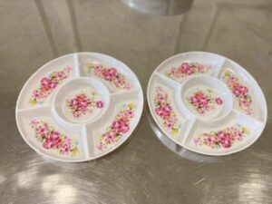 5-compartment tray, floral pattern