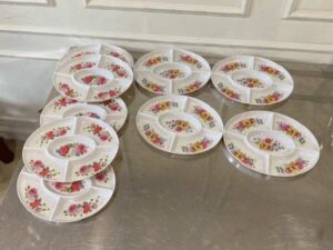 5-compartment tray, floral pattern