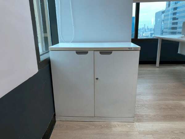 2-door document cabinet, wooden frame, gray, Practika brand