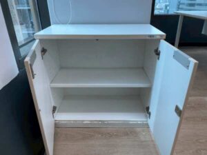 2-door document cabinet, wooden frame, gray, Practika brand