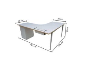 L-shaped corner desk with document cabinet 170 cm