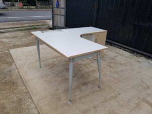 L-shaped corner desk with document cabinet 170 cm